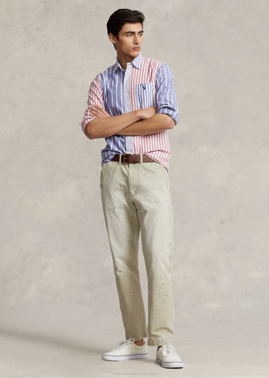 funshirt Mænd Ralph Lauren klassisk pasform stribet oxford sjov skjorte Z426B929