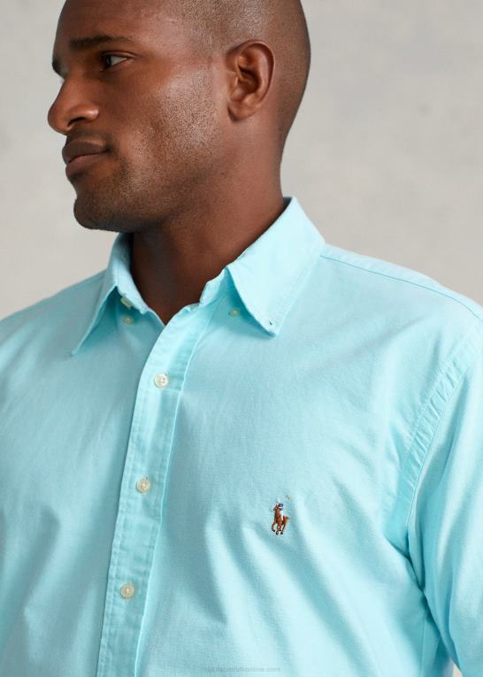 ægæiske blå Mænd Ralph Lauren den ikoniske oxford-skjorte Z426B1434