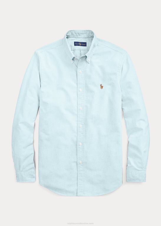 ægæiske blå Mænd Ralph Lauren slim fit stretch oxford skjorte Z426B605