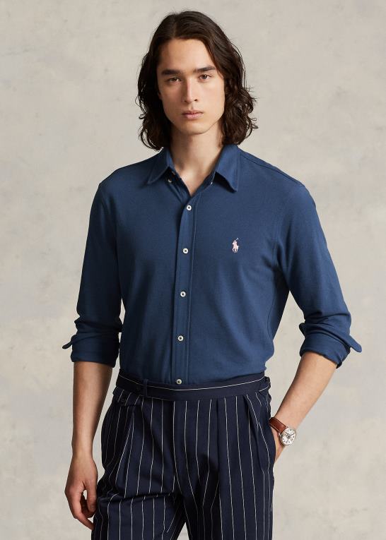 gammel kgl Mænd Ralph Lauren fjervægts skjorte i mesh Z426B415