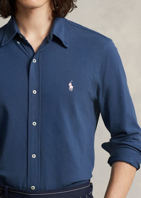 gammel kgl Mænd Ralph Lauren fjervægts skjorte i mesh Z426B415