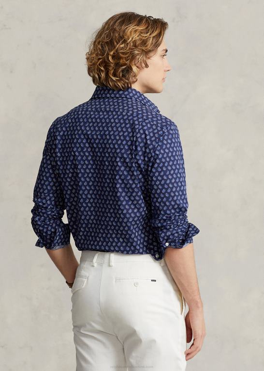 gansett foulard Mænd Ralph Lauren klassisk pasform foulard stretch poplin skjorte Z426B1157