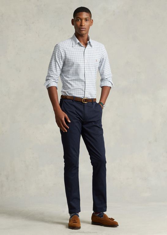grå lyng/hvid Mænd Ralph Lauren klassisk fit tattersall oxford skjorte Z426B8423