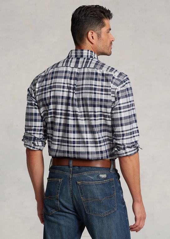 grå lyng/marine multi Mænd Ralph Lauren plaid oxford skjorte Z426B1342