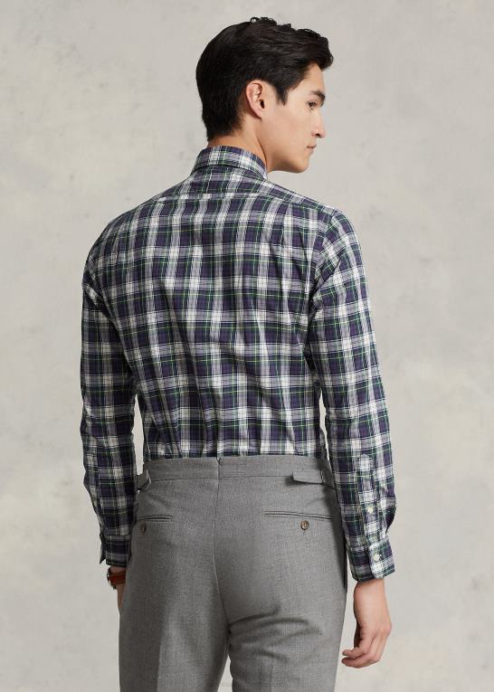 grøn/gul multi Mænd Ralph Lauren klassisk pasform plaidvasket poplinskjorte Z426B8594