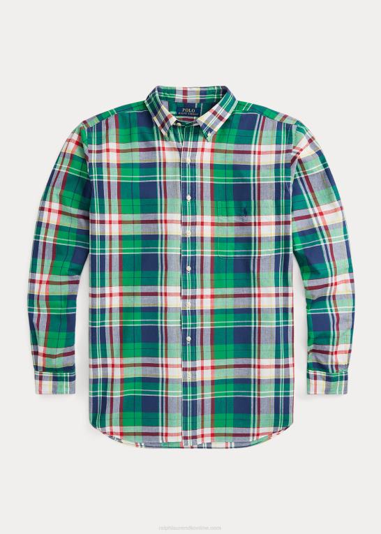 grøn/marine multi Mænd Ralph Lauren madras skjorte Z426B1548