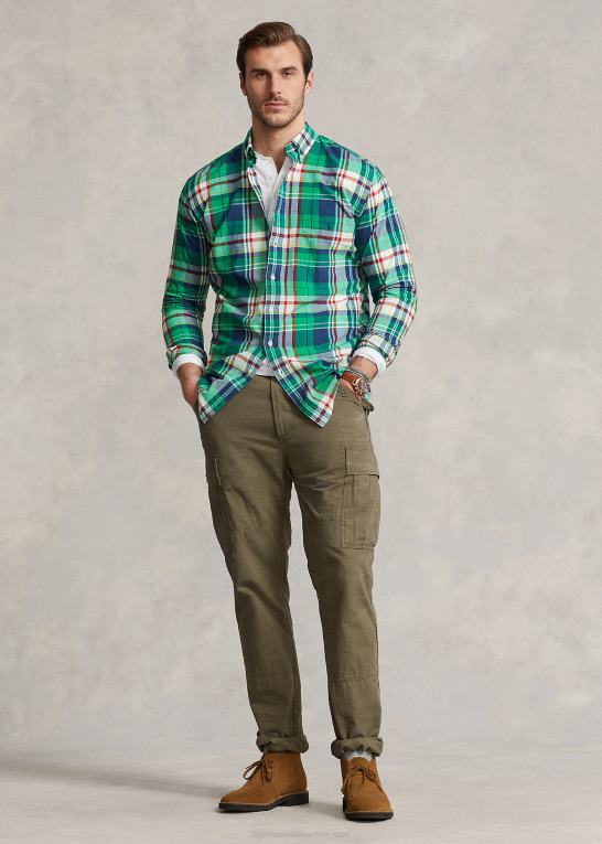 grøn/marine multi Mænd Ralph Lauren madras skjorte Z426B1548