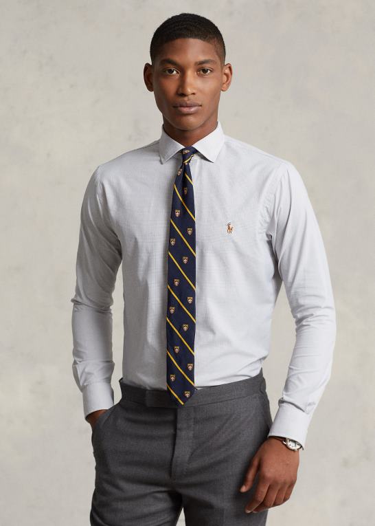 grå tåge/hvid Mænd Ralph Lauren klassisk pasform plaid præstationsskjorte Z426B8487