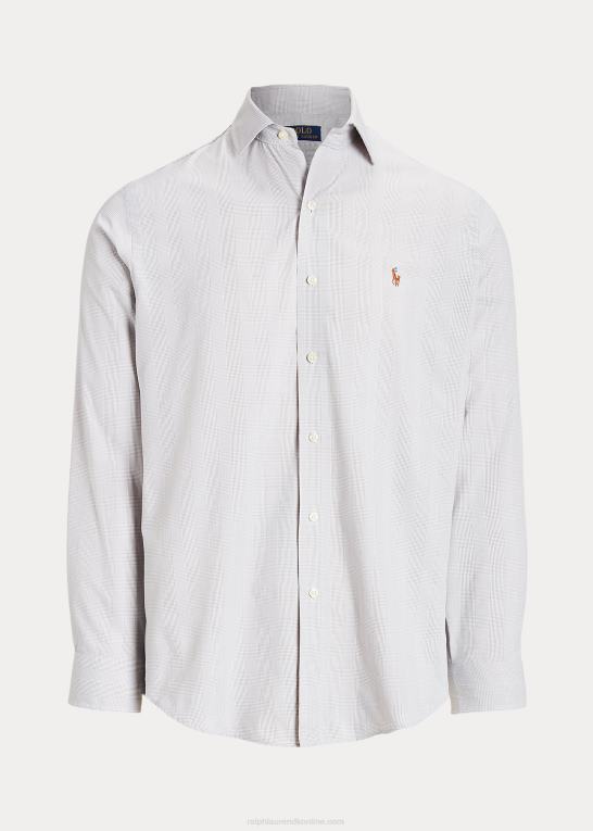 grå tåge/hvid Mænd Ralph Lauren klassisk pasform plaid præstationsskjorte Z426B8487