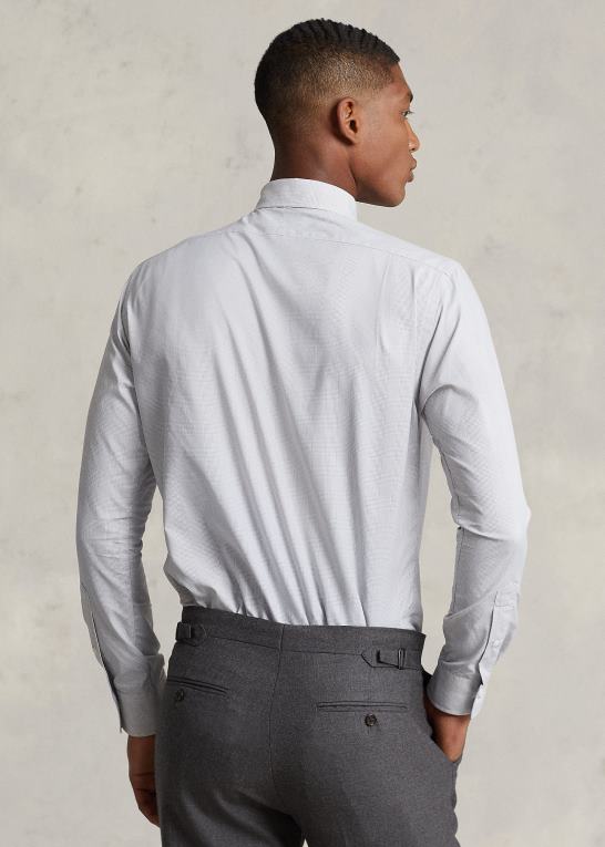grå tåge/hvid Mænd Ralph Lauren klassisk pasform plaid præstationsskjorte Z426B8487