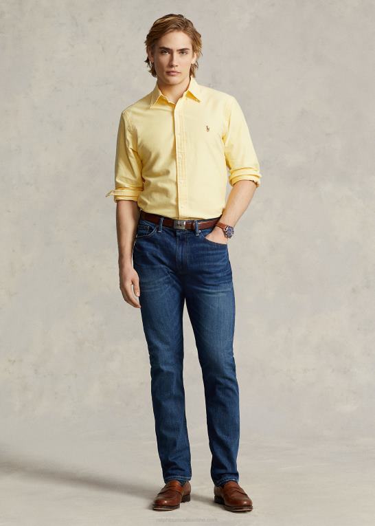 gul Mænd Ralph Lauren den ikoniske oxford skjorte - alle passer Z426B8374