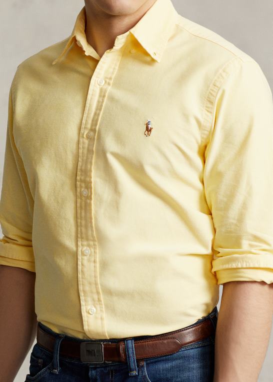 gul Mænd Ralph Lauren den ikoniske oxford skjorte - alle passer Z426B8374
