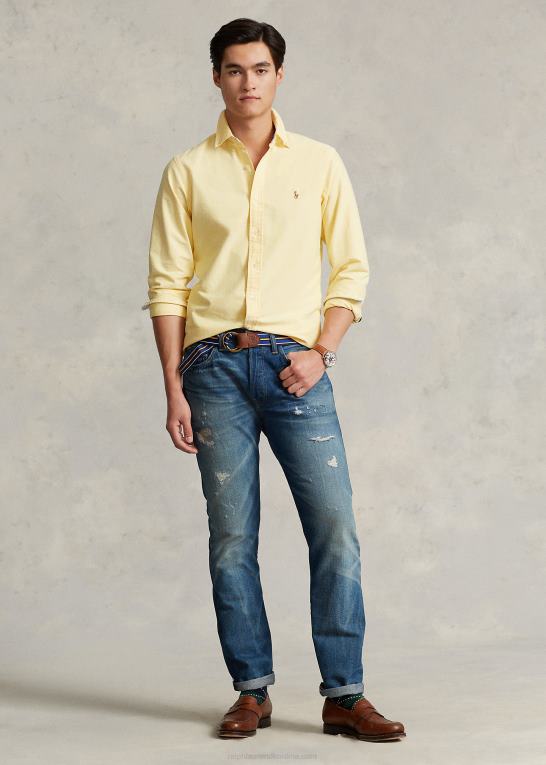 gul oxford Mænd Ralph Lauren den ikoniske oxford skjorte - alle passer Z426B8373
