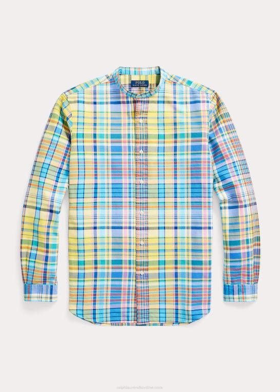 gul/turkis Mænd Ralph Lauren klassisk pasform plaid oxford skjorte Z426B970