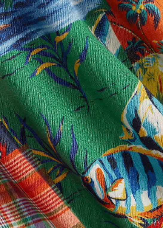 højvande patchwork Mænd Ralph Lauren klassisk pasform patchwork lejrskjorte Z426B1046