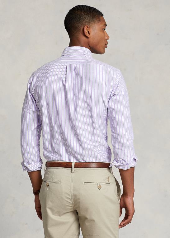 hampton lilla/marine multi Mænd Ralph Lauren klassisk pasform stribet oxford skjorte Z426B8418