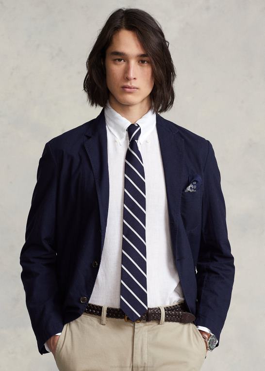 hvid Mænd Ralph Lauren custom fit linned chambray skjorte Z426B964