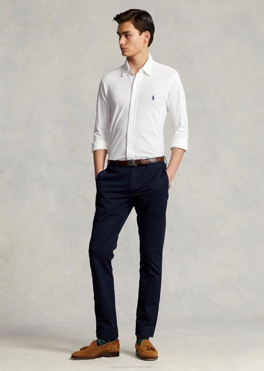 hvid Mænd Ralph Lauren fjervægts skjorte i mesh Z426B411