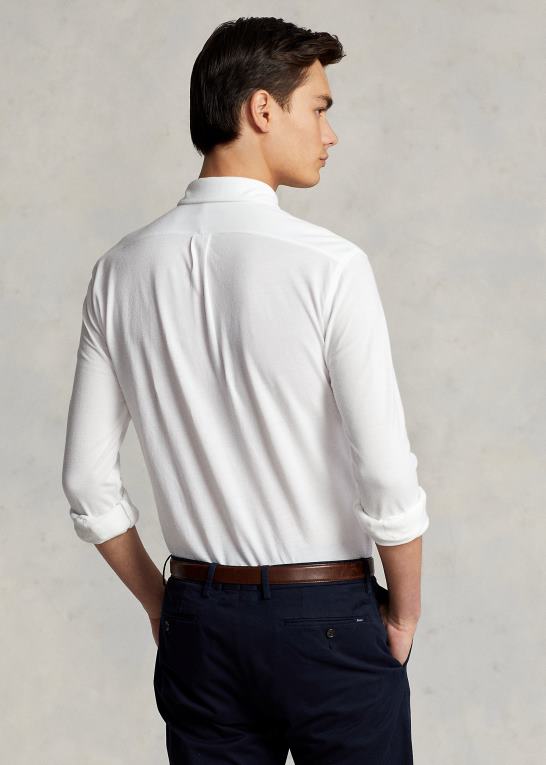 hvid Mænd Ralph Lauren fjervægts skjorte i mesh Z426B411