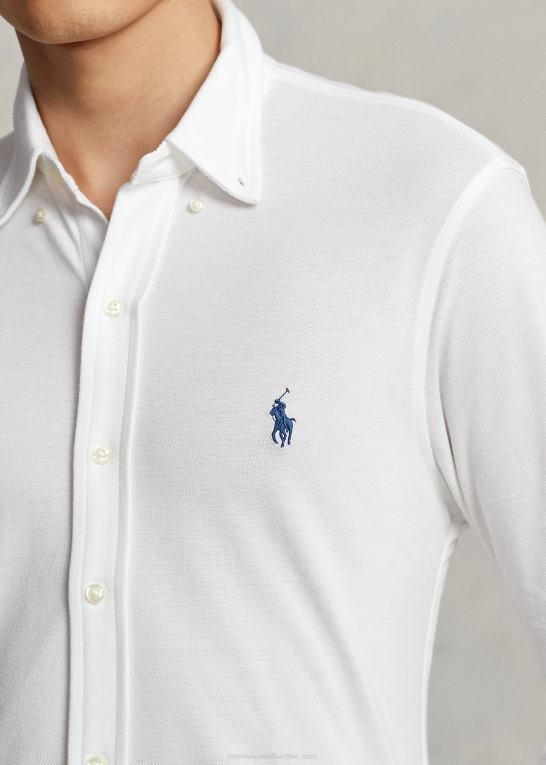 hvid Mænd Ralph Lauren fjervægts skjorte i mesh Z426B411