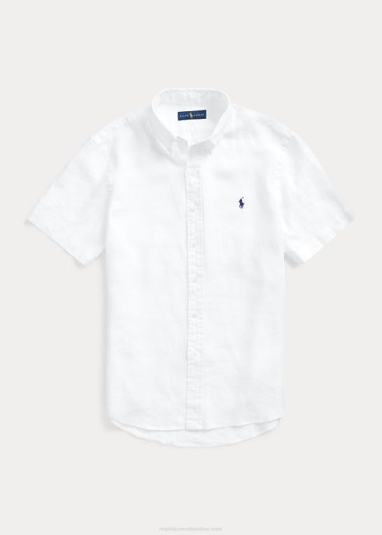 hvid Mænd Ralph Lauren hørskjorte i klassisk pasform Z426B515