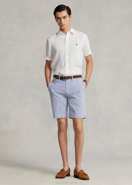 hvid Mænd Ralph Lauren hørskjorte i klassisk pasform Z426B515