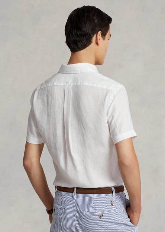 hvid Mænd Ralph Lauren hørskjorte i klassisk pasform Z426B515