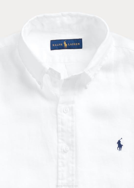 hvid Mænd Ralph Lauren hørskjorte i klassisk pasform Z426B515