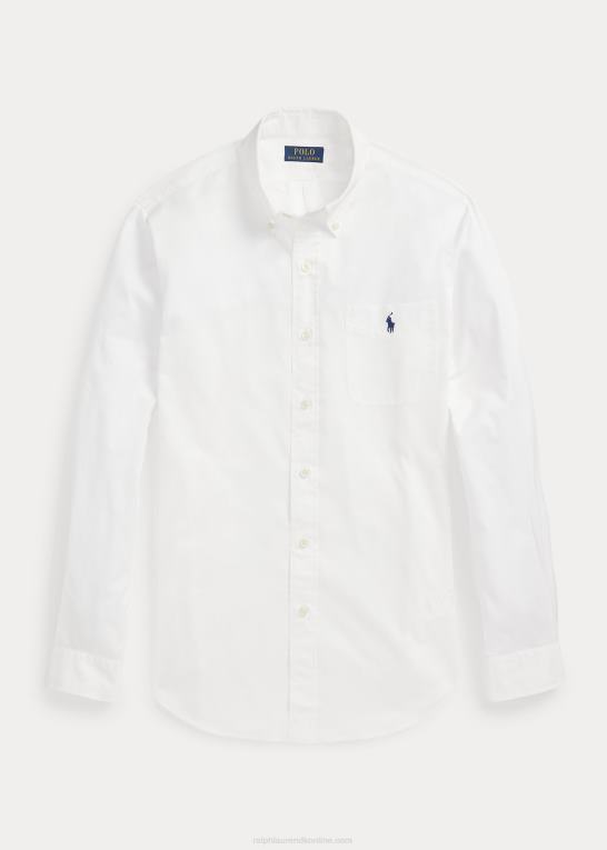 hvid Mænd Ralph Lauren klassisk pasform fjervægt twill skjorte Z426B804