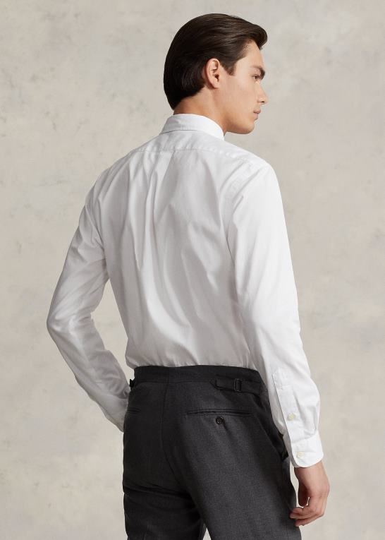 hvid Mænd Ralph Lauren klassisk pasform fjervægt twill skjorte Z426B804