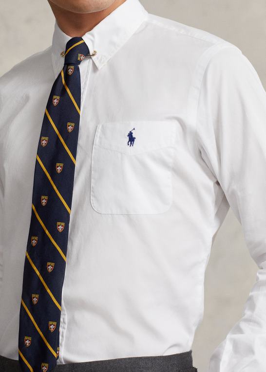 hvid Mænd Ralph Lauren klassisk pasform fjervægt twill skjorte Z426B804