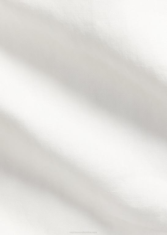 hvid Mænd Ralph Lauren klassisk pasform hør-silke popover skjorte Z426B898