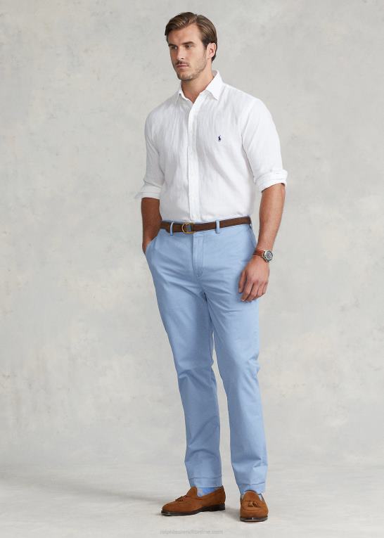 hvid Mænd Ralph Lauren let linned skjorte Z426B1550