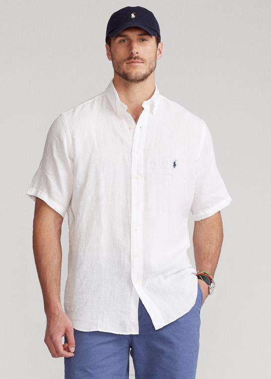 hvid Mænd Ralph Lauren let linned skjorte Z426B1903