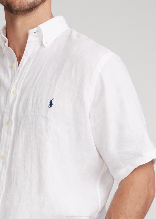 hvid Mænd Ralph Lauren let linned skjorte Z426B1903