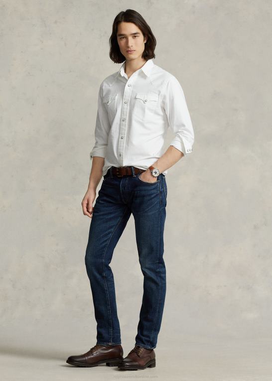 hvid Mænd Ralph Lauren oxford western skjorte Z426B457
