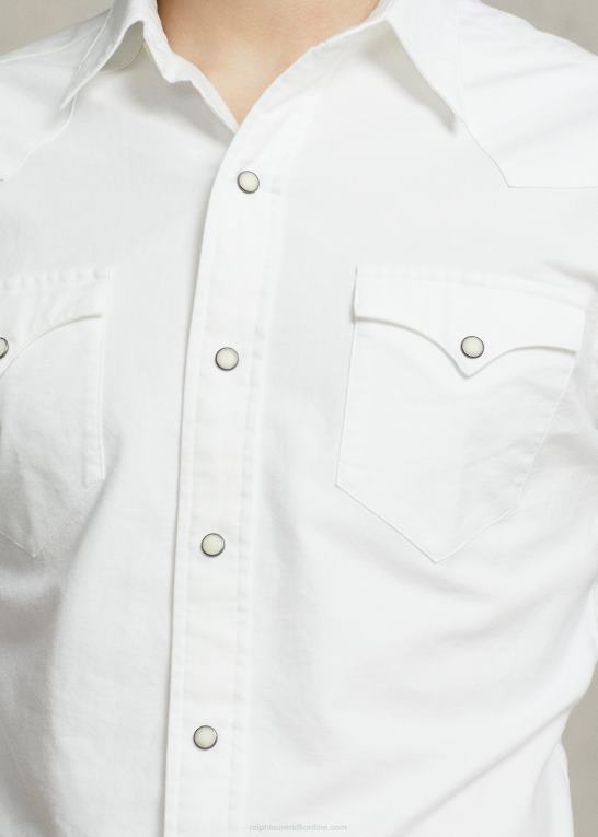 hvid Mænd Ralph Lauren oxford western skjorte Z426B457