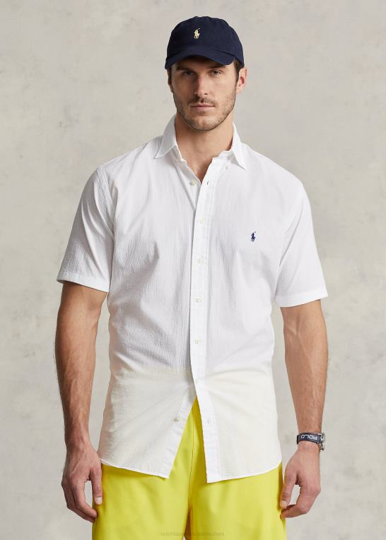 hvid Mænd Ralph Lauren seersucker skjorte Z426B1597