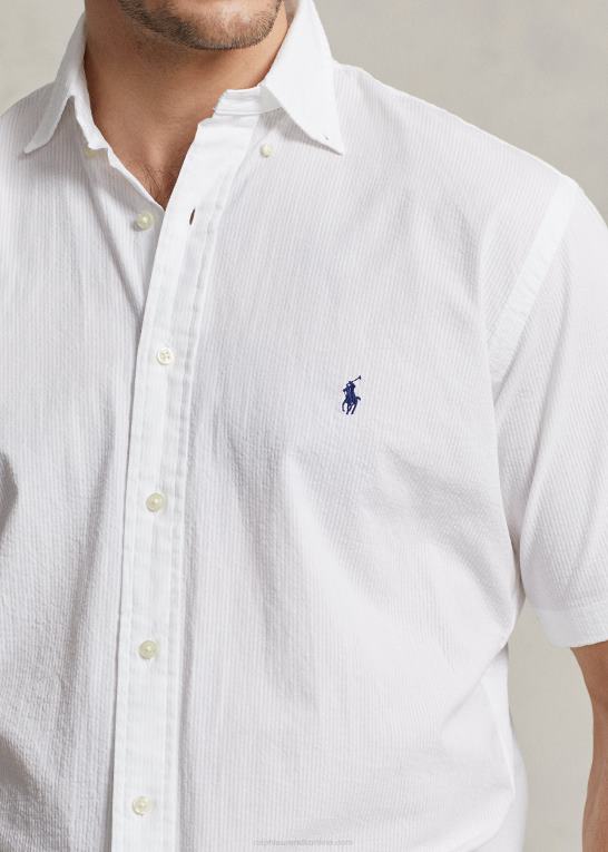 hvid Mænd Ralph Lauren seersucker skjorte Z426B1597