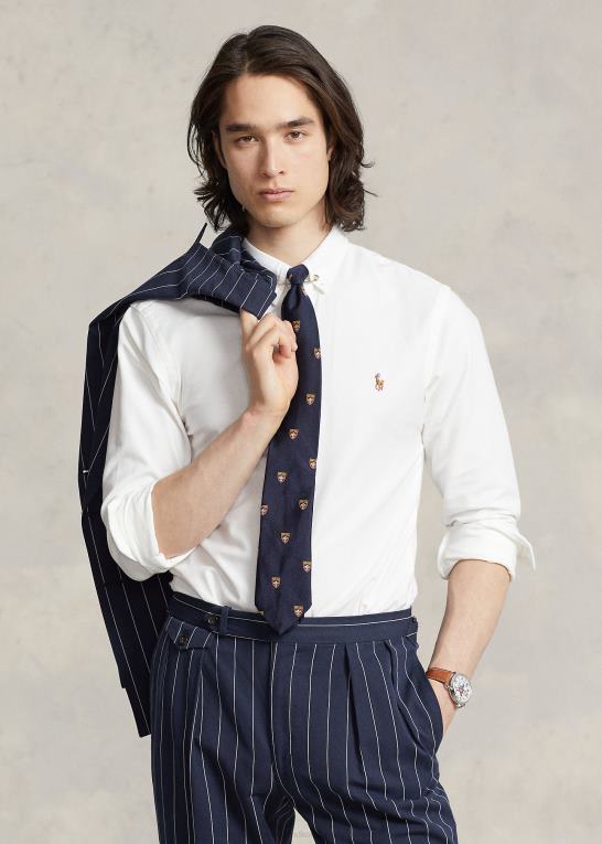 hvid Mænd Ralph Lauren slim fit stretch oxford skjorte Z426B607