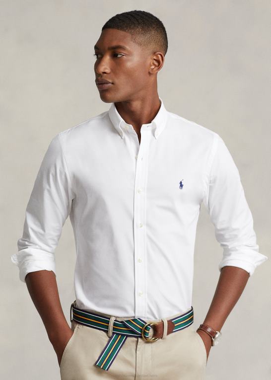 hvid Mænd Ralph Lauren stræk poplin skjorte - alle passer Z426B368