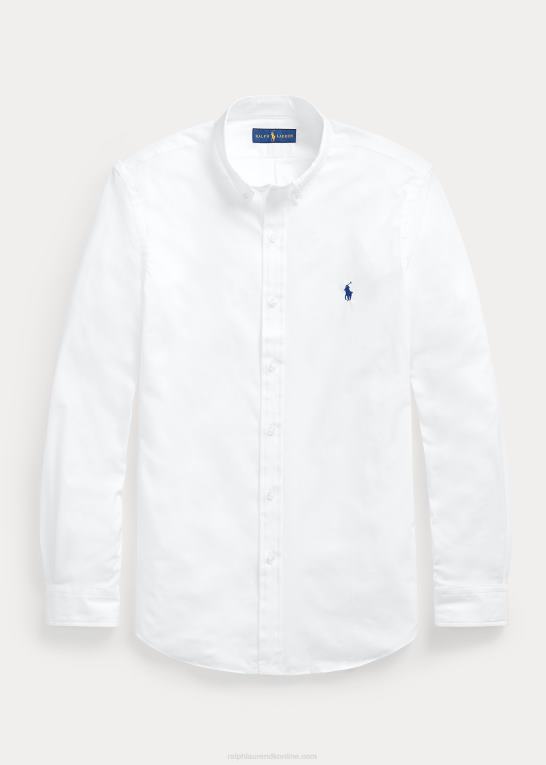 hvid Mænd Ralph Lauren stræk poplin skjorte - alle passer Z426B368