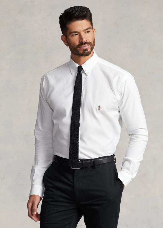 hvid Mænd Ralph Lauren ydeevne stretch oxford skjorte Z426B1446