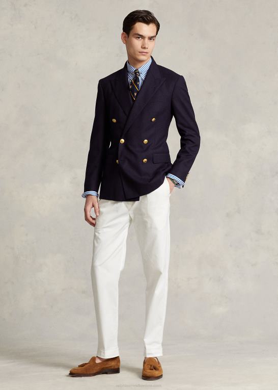hvid/blå Mænd Ralph Lauren stribet poplin skjorte i specialdesign Z426B8515