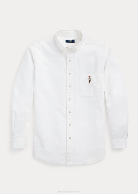 hvid forårsbjørn Mænd Ralph Lauren polo bear oxford skjorte Z426B1569