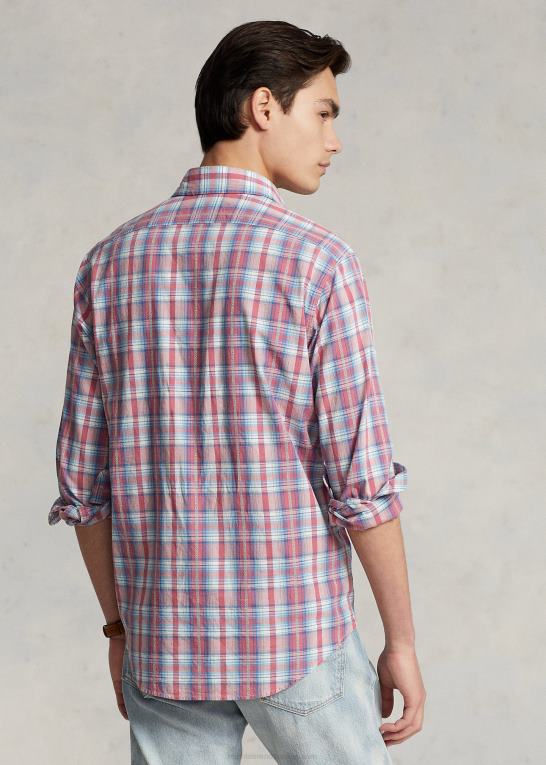 hvid/rød multi Mænd Ralph Lauren klassisk pasform plaid dobby arbejdsskjorte Z426B107