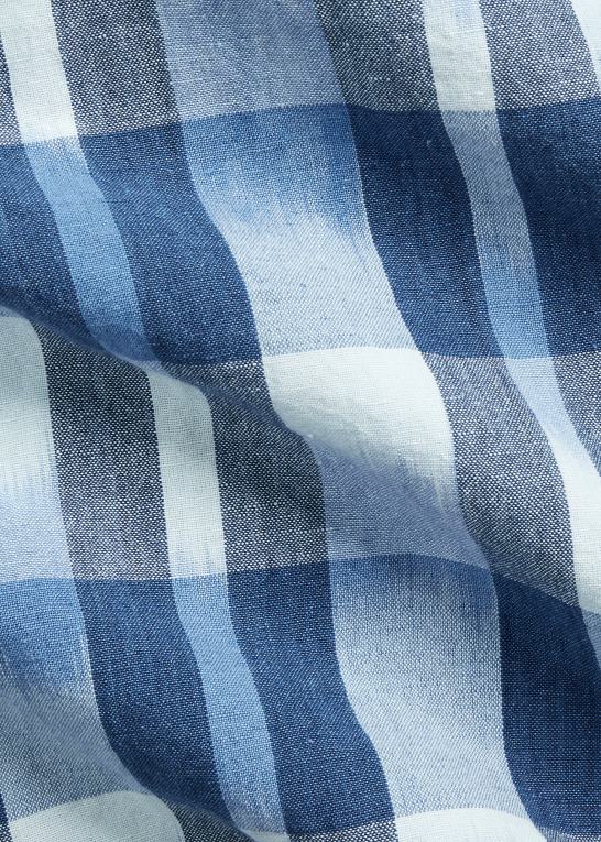 indigo Mænd Ralph Lauren klassisk pasform lejrskjorte i hør-bomuld Z426B649