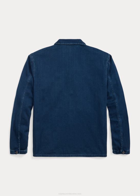 indigo Mænd Ralph Lauren sildebens twill overshirt Z426B1773