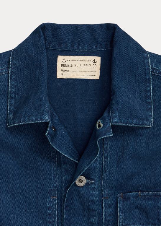 indigo Mænd Ralph Lauren sildebens twill overshirt Z426B1773