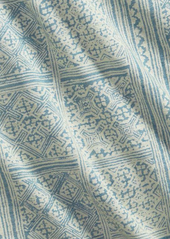 indigo/creme Mænd Ralph Lauren print jersey camp skjorte Z426B1735